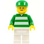 LEGO Minifigura Soccer Fan Green and White Team, Green Cap SOC046