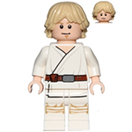 LEGO Minifigure Luke Skywalker (Tatooine, White Legs, Stern / Smile Face Print) SW0778