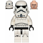 LEGO Minifigur Imperial Stormtrooper - Male, Dual Molded Helmet with Light Bluish Gray Panels on Back, Light Nougat Head, Scowl SW0997B