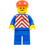 LEGO Minifigur Red & White Stripes - Blue Legs, Red Cap TRN048