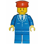 LEGO Minifigur Suit with 3 Buttons Blue - Blue Legs, Red Hat TRN068