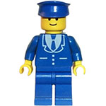 LEGO Minifigure Suit with 3 Buttons Blue - Blue Legs, Blue Hat TRN100