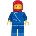 LEGO Minifigure Jacket with Zipper - Blue, Blue Legs, Red Classic Helmet ZIP005