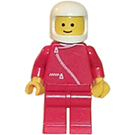 LEGO Minifigura Jacket with Zipper - Red, Red Legs, White Classic Helmet ZIP045