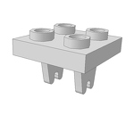 LEGO Plate, Modified 2 x 2 with Wheel Holder Bottom 08