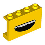 LEGO Panel 1 x 4 x 2 with Side Supports - Hollow Studs with Open Smile and Teeth Pattern 14718PB031