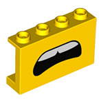 LEGO Panel 1 x 4 x 2 with Side Supports - Hollow Studs with Open Confused Mouth and Teeth Pattern 14718PB032