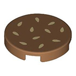 LEGO Tile, Round 2 x 2 with Bottom Stud Holder with Tan Sesame Seeds Pattern 14769PB657