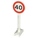 LEGO Road Sign Round with 40 Pattern 14PB04