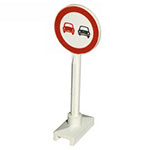 LEGO Road Sign Round with No Overtaking Pattern 14PB05