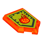 LEGO Tile, Modified 2 x 3 Pentagonal with Nexo Power Shield Pattern - Rolling Fireball 22385PB004