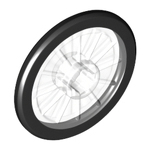 LEGO Wheel Wheelchair with Fixed Black Hard Rubber Tire (1-Piece Wheel) 24314PB01