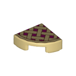 LEGO Tile, Round 1 x 1 Quarter with Lattice Pie Pattern 25269PB001