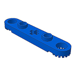 LEGO Technic, Plate 1 x 5 with Toothed Ends, 2 Studs and Center Axle Hole 2711