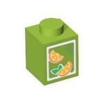 LEGO Brick 1 x 1 with Oranges Pattern (Juice Carton) 3005PB017