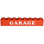 LEGO Brick 1 x 8 with White `GARAGE` Pattern 3008PB021