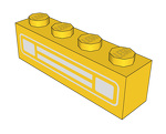 LEGO Brick, Decorated 1 x 4 with Car Grill Chrome Pattern 3010PB035U