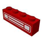 LEGO Brick, Decorated 1 x 4 with Car Grill Chrome Pattern 3010PB035U