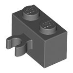 LEGO Brick, Modified 1 x 2 with Vertical Clip (thick open O clip) 30237B