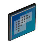 LEGO Road Sign Clip-on 2 x 2 Square with Curved Blue Lines and Small Black Squares Pattern (Computer Screen) 30258PB018