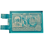 LEGO Tile, Modified 2 x 3 with 2 Clips with Graphics, Agent Coulson and `BLOCKED CALLER` Pattern (Sticker) - Set 76125 30350BPB096