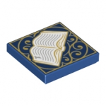 LEGO Tile 2 x 2 with Book, Open and Gold Scrollwork Pattern 3068BPB1086