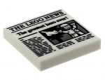 LEGO Tile 2 x 2 with `THE LEGO NEWS` and `The greatest hero ever!` Pattern 3068BPB1105