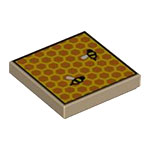 LEGO Tile 2 x 2 with Groove with Beehive Frame and 2 Bees Pattern 3068BPB1489