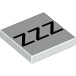 LEGO Tile 2 x 2 with Groove with Black `ZZZ` Pattern 3068BPB1997