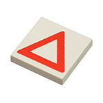 LEGO Tile 2 x 2 with Groove with Red Warning Triangle Pattern 3068P06