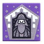 LEGO Tile 2 x 2 with Groove with Chocolate Frog Card Albus Dumbledore Silver Pattern 3068PB1742