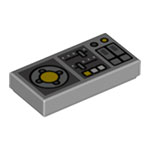 LEGO Tile 1 x 2 with Groove with Vehicle Control Panel Two Sliders Pattern 3069BPB0847