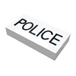 LEGO Tile 1 x 2 with POLICE Pattern 3069PB0001