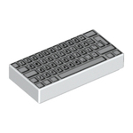 LEGO Tile 1 x 2 with Computer Keyboard Standard Pattern 3069PB0030