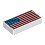 LEGO Tile 1 x 2 with Groove with United States Flag Pattern 3069PB0797