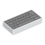 LEGO Tile 1 x 2 with Groove with Computer Keyboard Blank Keys Pattern 3069PB0856