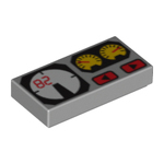 LEGO Tile 1 x 2 with Red 82, Yellow and White Gauges Pattern 3069PX19