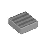 LEGO Tile 1 x 1 with Groove with 4 White Stripes Pattern 3070PB140
