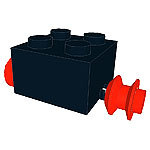 LEGO Brick, Modified 2 x 2 with Wheels Red for Single Tire 3137C01