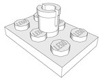 LEGO Plate, Modified 2 x 3 with Helicopter Rotor Holder 3462