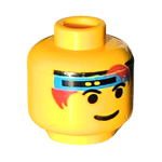 LEGO Minifigure, Head Male Headband Blue with Eyebrows Pattern - Blocked Open Stud 3626BPB0100