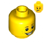 LEGO Minifig, Head Dual Sided Brown Eyebrows, White Pupils, Freckles and Smiling / Scared Pattern - Stud Recessed 3626CPB1349