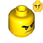 LEGO Minifigure, Head Dual Sided Black Bushy Eyebrows, Smile / Angry Pattern (Cole) - Hollow Stud 3626CPB1893