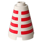 LEGO Cone 2 x 2 x 2 with Horizontal Red Stripes Pattern 3942P1