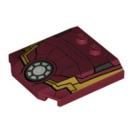 LEGO Wedge 4 x 4 x 2/3 Triple Curved with Iron Man Armor and Round Arc Reactor Pattern 45677PB093