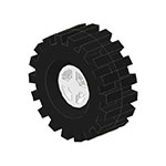 LEGO Wheel 8mm D. x 6mm, with Black Tire Offset Tread Medium (4624 / 4084) 4624C03