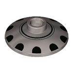 LEGO Dish 2 x 2 Inverted (Radar) with Black Circles and Dots Hubcap Pattern 4740PB020