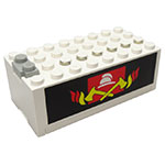 LEGO Electric 9V Battery Box Small with Fire Pattern on Both Sides (Stickers) - Set 6480 4760C01PB04