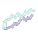 LEGO Wave Angular (Electric Zig Zag, Castle Magic Spark) with Marbled Trans-Purple Pattern 59233PB01