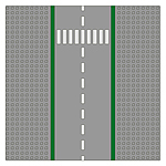 LEGO Road 32 x 32 9-Stud Straight with Road and Crosswalk Pattern 606P02